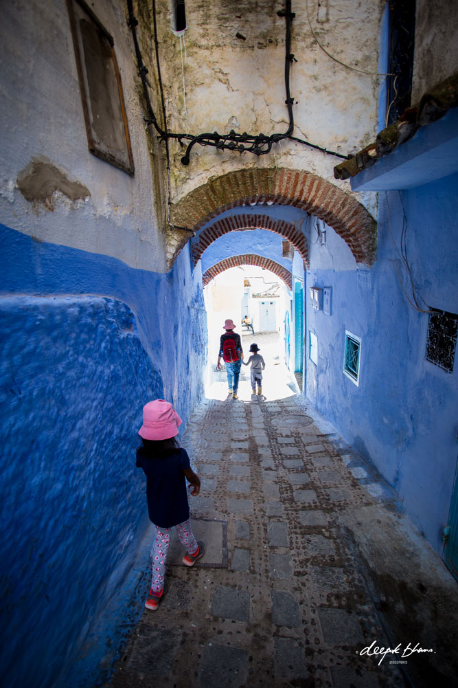 Todayfarer-family-CHefchaouen-Morocco-walking-through-narrow-streets
